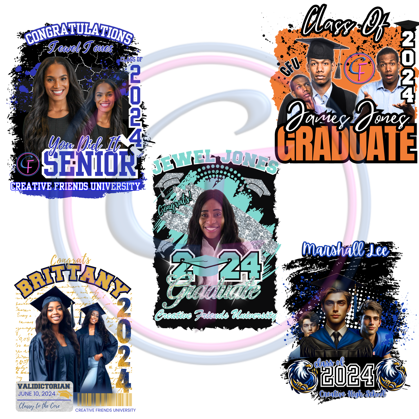 Editable 10 Graduation Designs for Canva