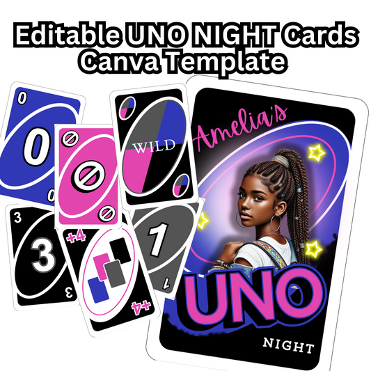 Editable Night Game Cards Canva Template