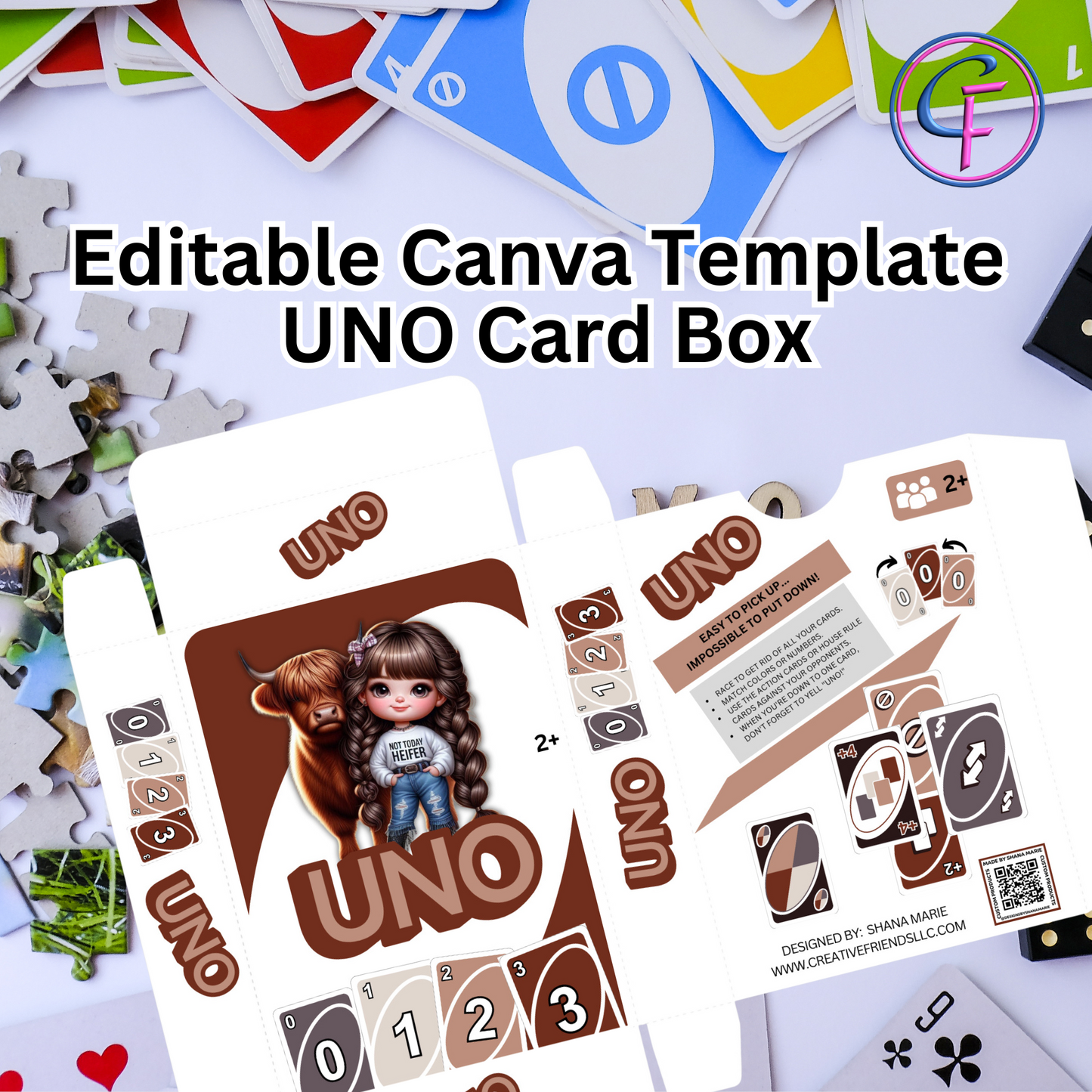 Editable Game Cards BOX Template