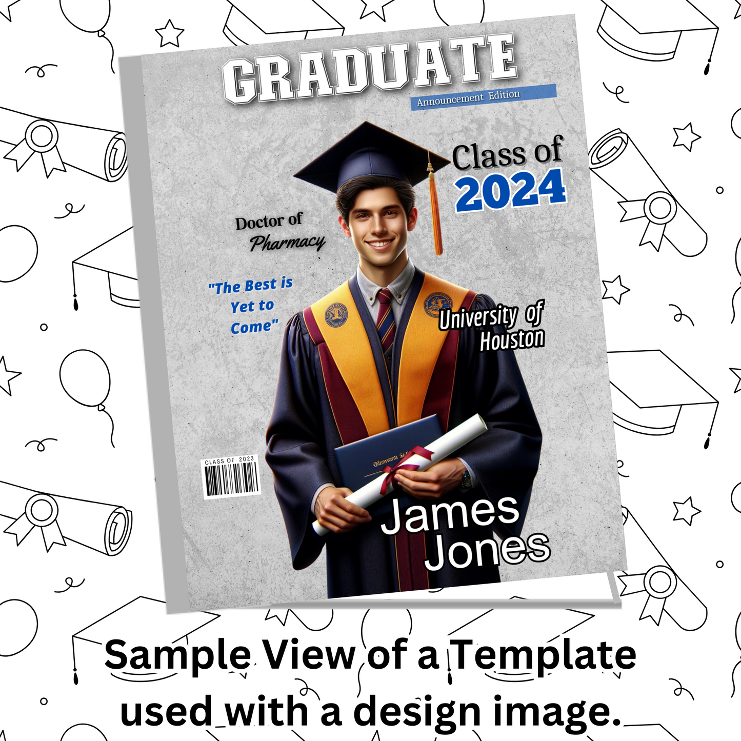 Editable Graduation Mock Up Frame Templates for Canva