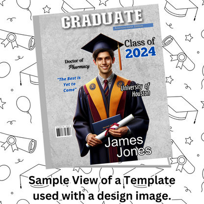 Editable Graduation Mock Up Frame Templates for Canva