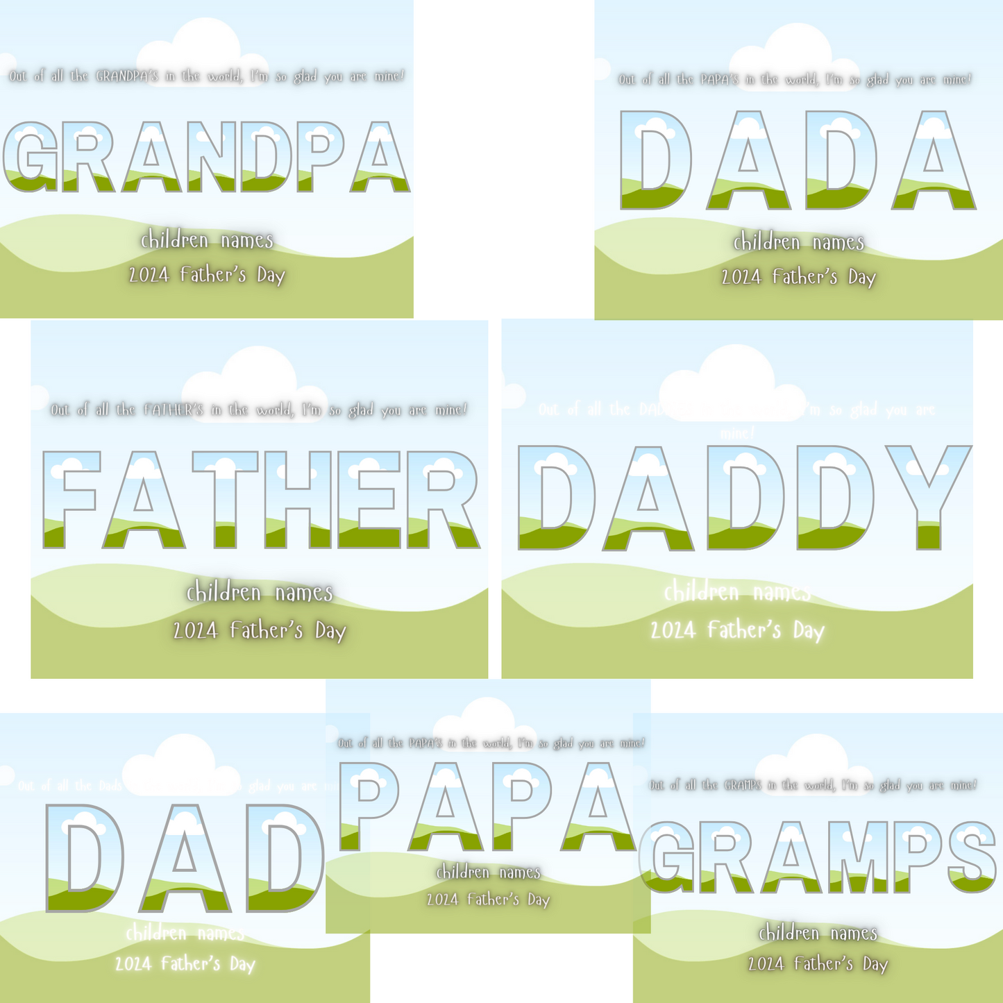 Editable 13 Father's Day Template Bundle for Canva