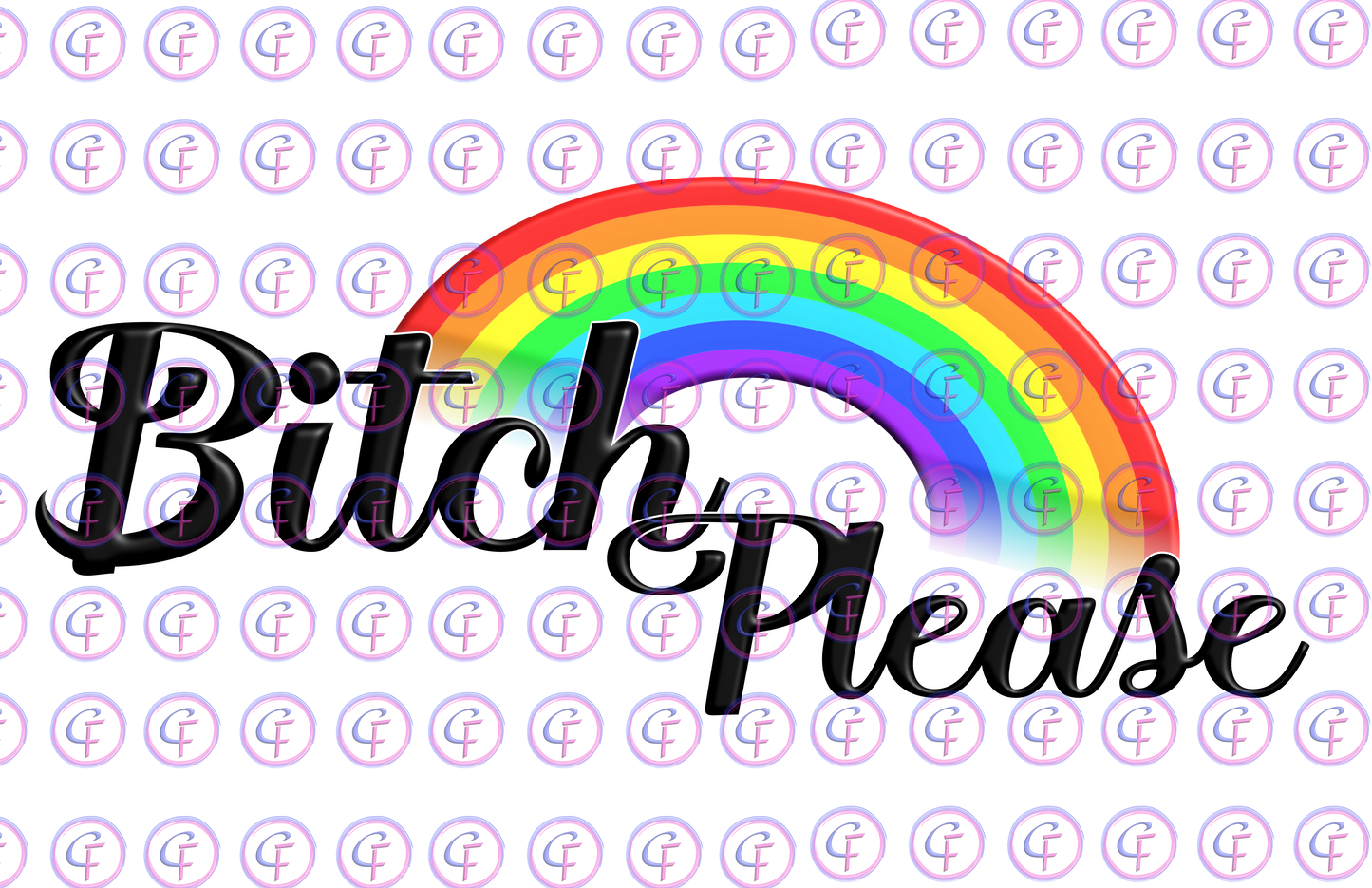 B Please Rainbow PNG Design