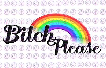 B Please Rainbow PNG Design