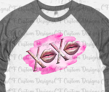 Pink XOXO Lips PNG Design