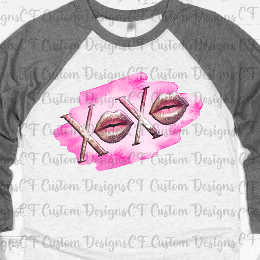 pink xoxo lips transfer